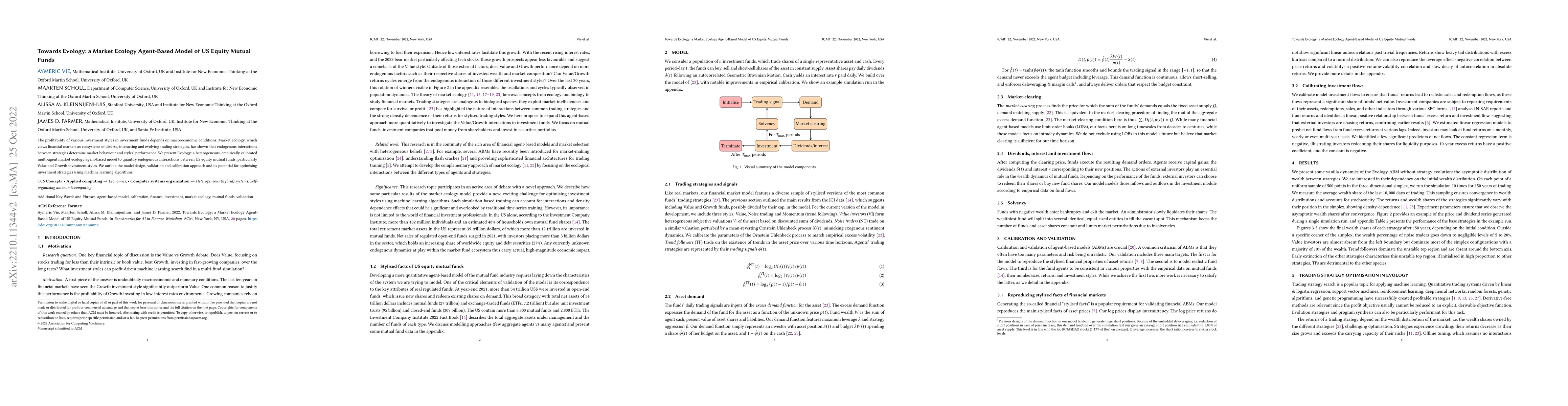 Thumbnail for Towards Evology: a Market Ecology Agent-Based Model of US Equity Mutual
  Funds