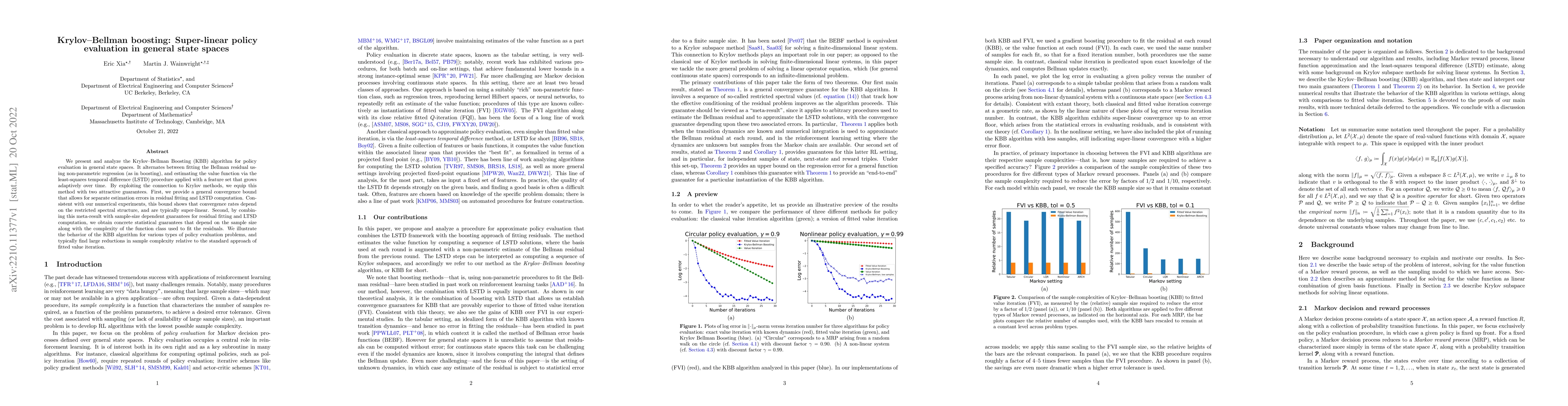 Thumbnail for Krylov-Bellman boosting: Super-linear policy evaluation in general state
  spaces
