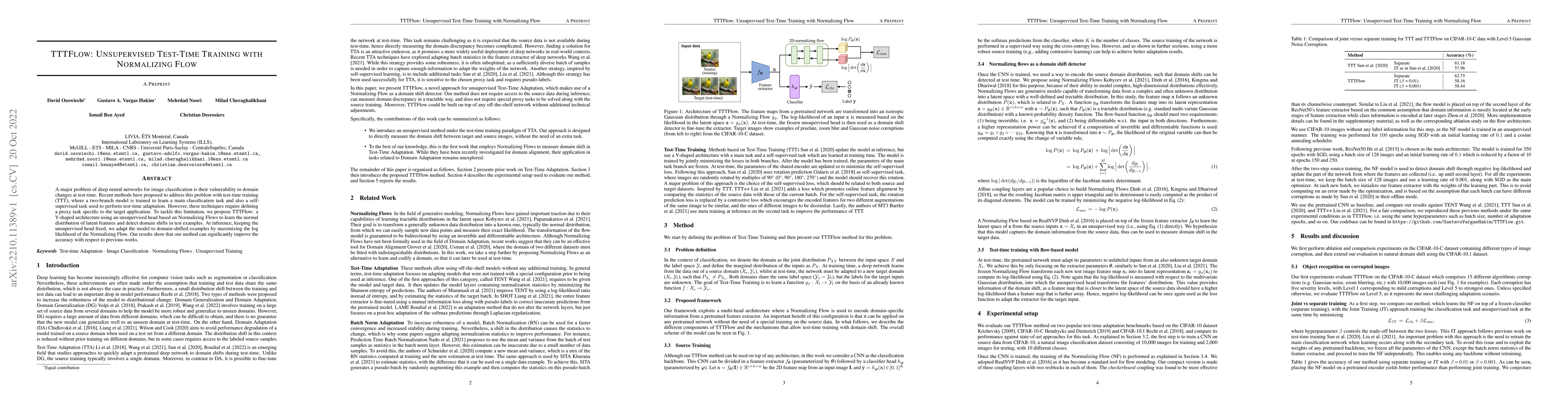 Thumbnail for TTTFlow: Unsupervised Test-Time Training with Normalizing Flow