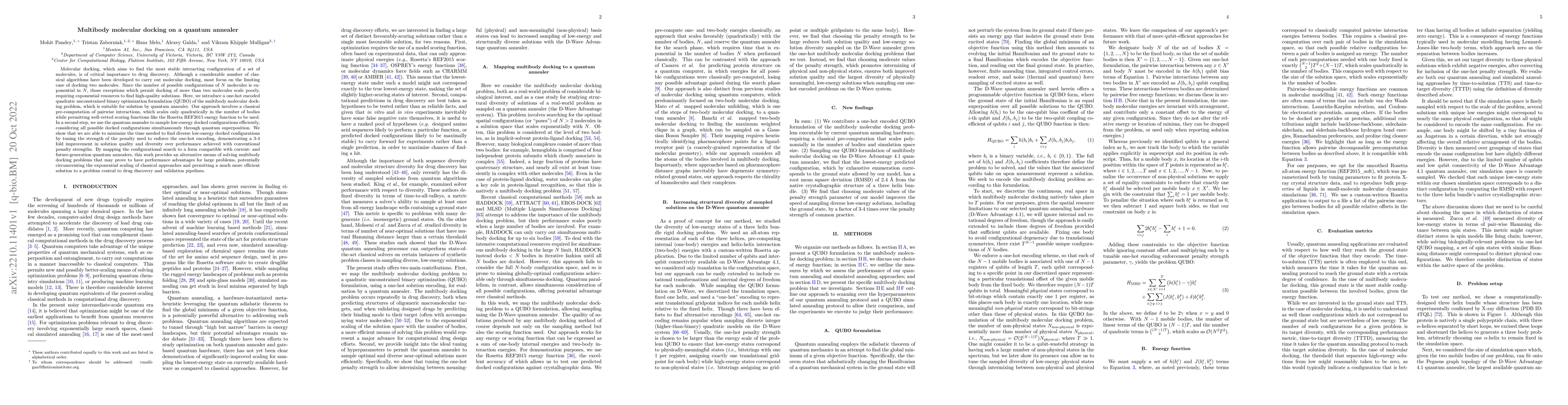 Thumbnail for Multibody molecular docking on a quantum annealer