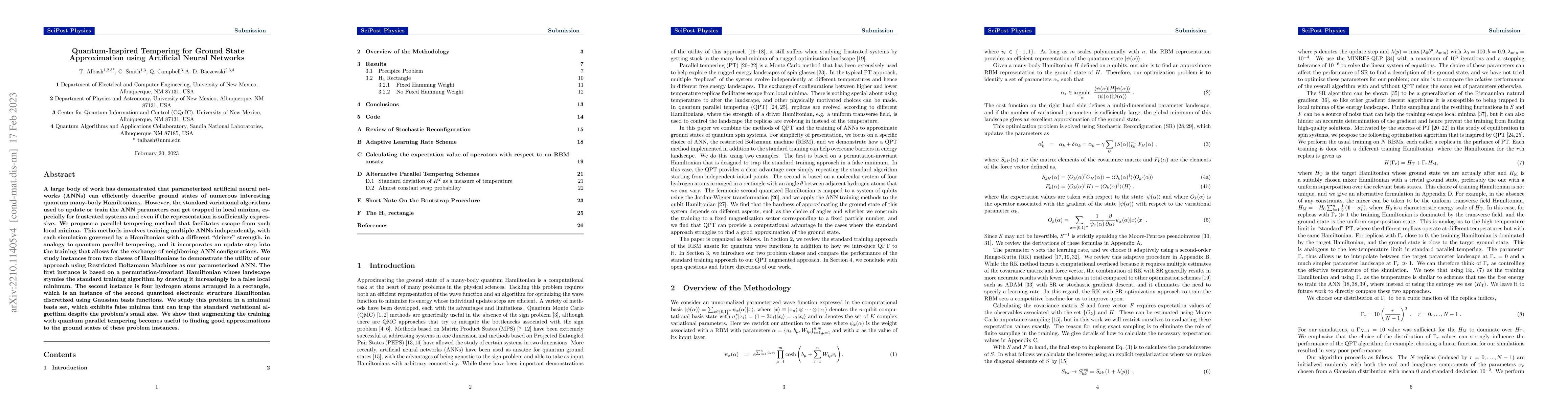 Thumbnail for Quantum-Inspired Tempering for Ground State Approximation using
  Artificial Neural Networks
