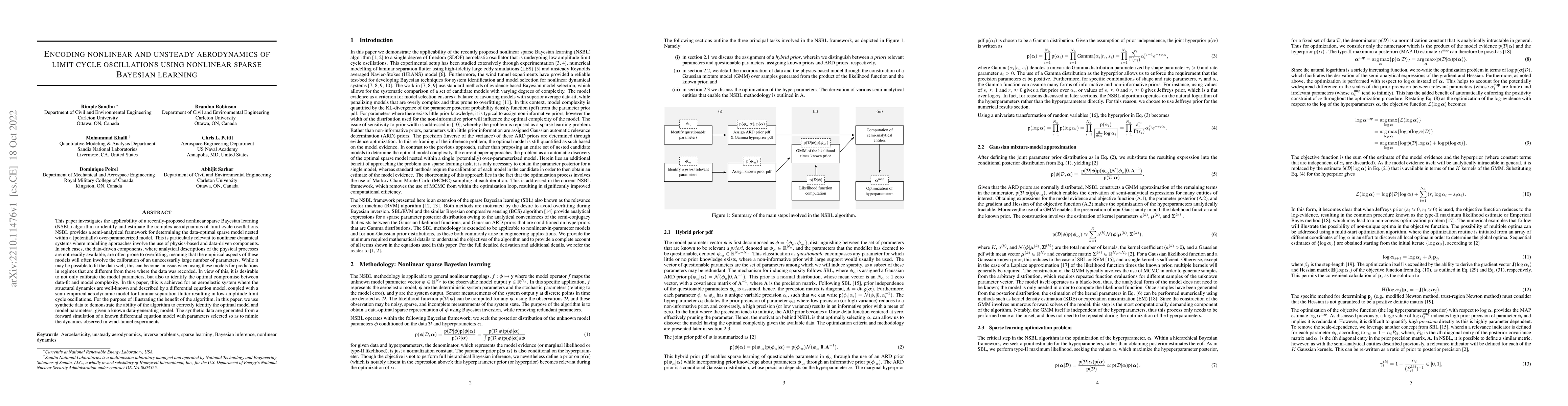 Thumbnail for Encoding nonlinear and unsteady aerodynamics of limit cycle oscillations
  using nonlinear sparse Bayesian learning