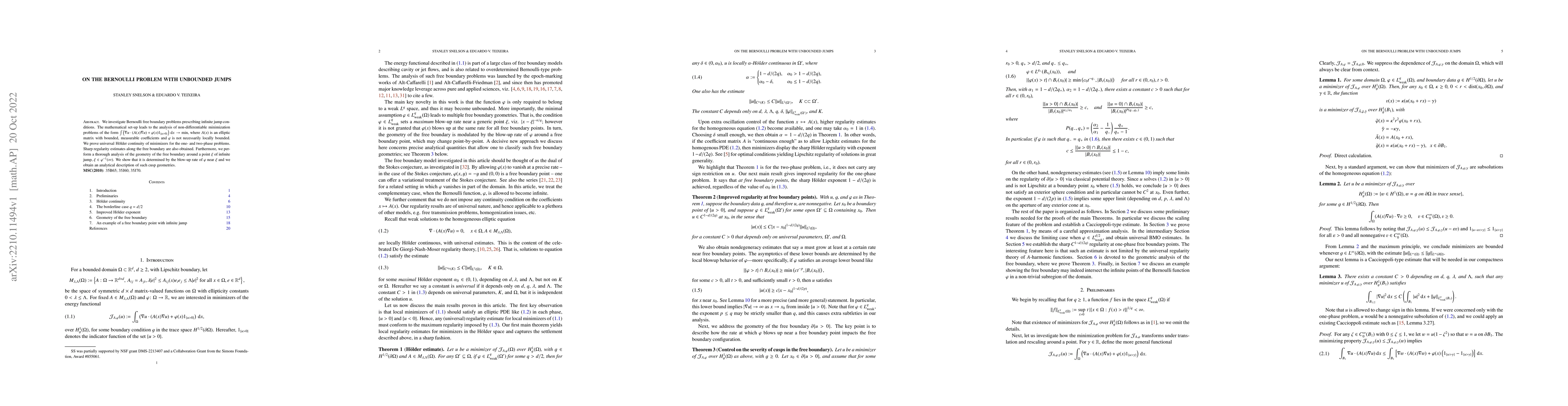 Thumbnail for On the Bernoulli problem with unbounded jumps
