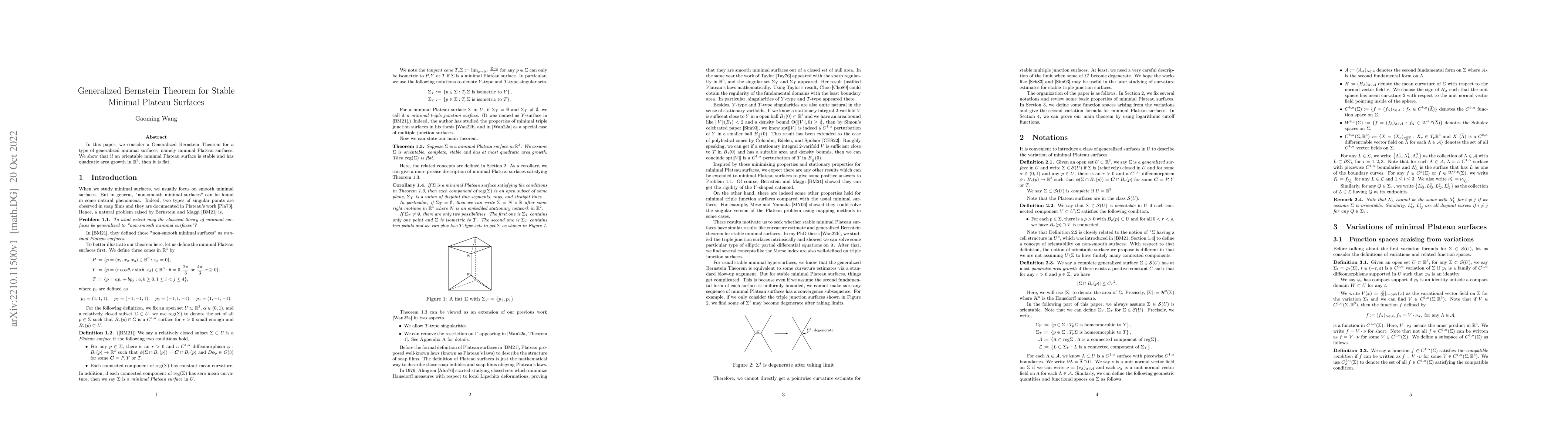 Thumbnail for Generalized Bernstein Theorem for Stable Minimal Plateau Surfaces