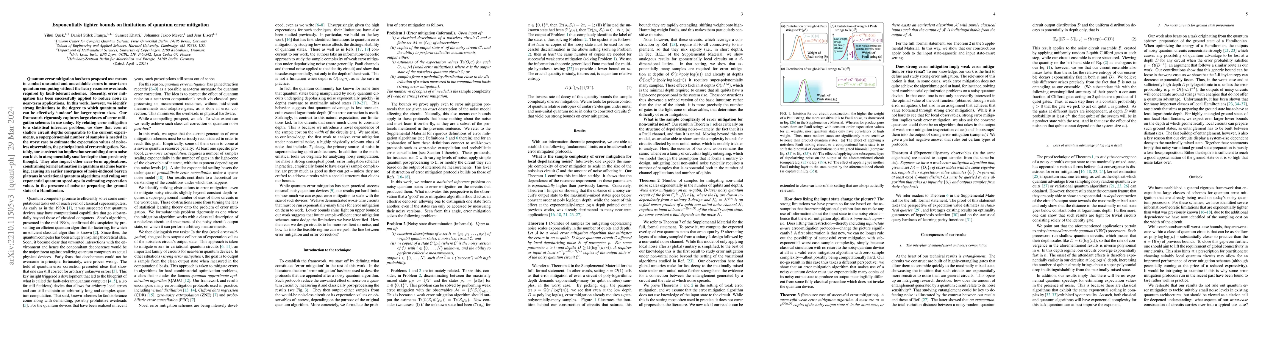 Thumbnail for Exponentially tighter bounds on limitations of quantum error mitigation