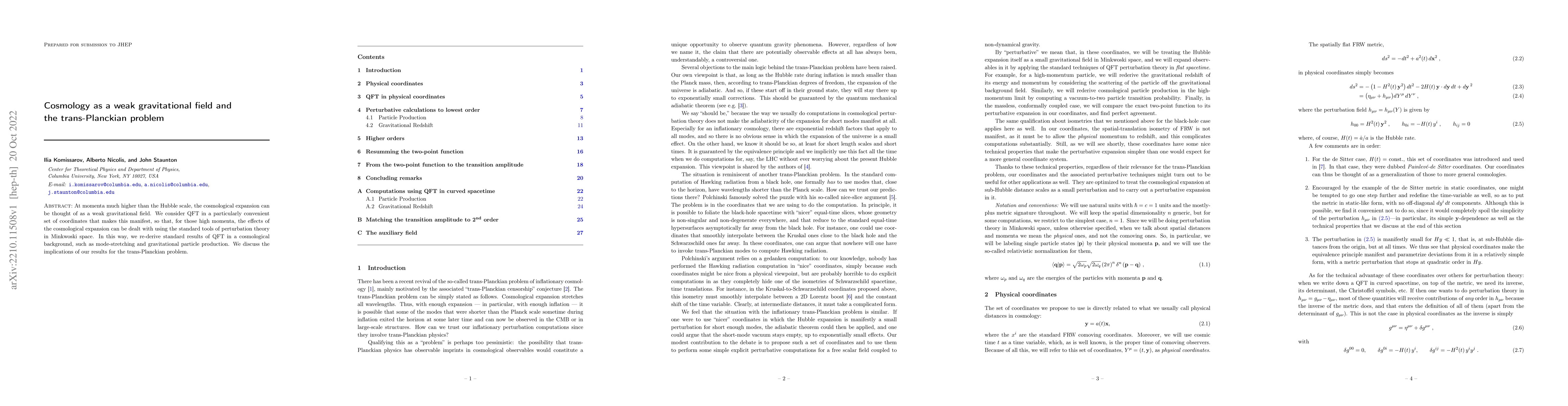 Thumbnail for Cosmology as a weak gravitational field and the trans-Planckian problem