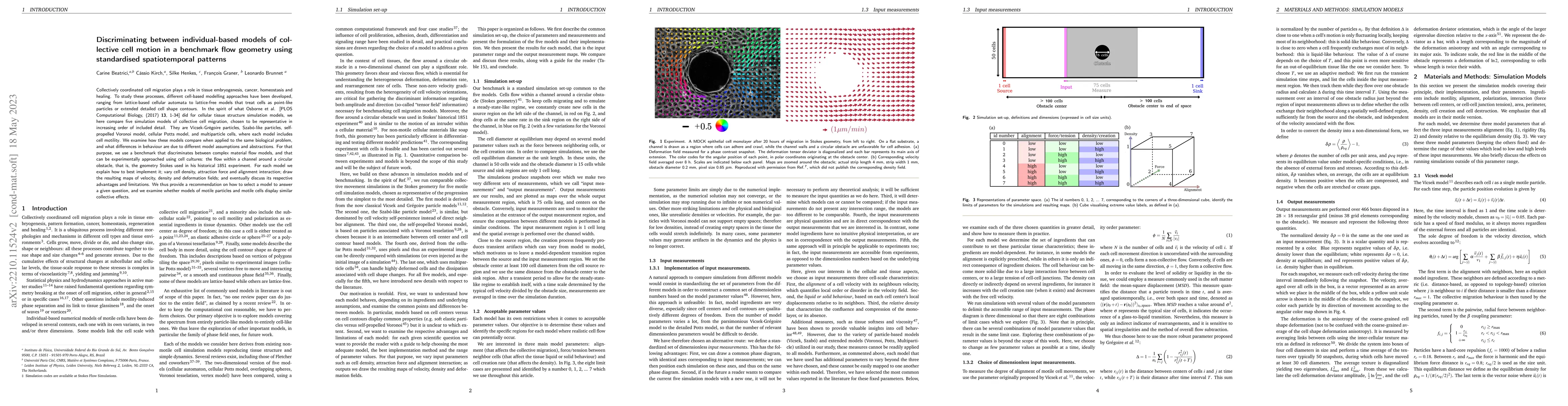 Thumbnail for Discriminating between individual-based models of collective cell motion
  in a benchmark flow geometry using standardised spatiotemporal patterns