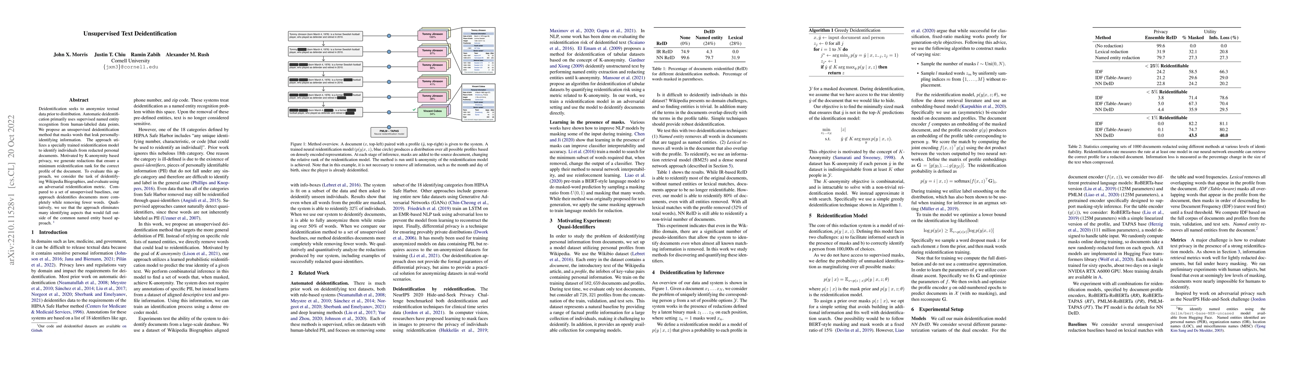 Thumbnail for Unsupervised Text Deidentification