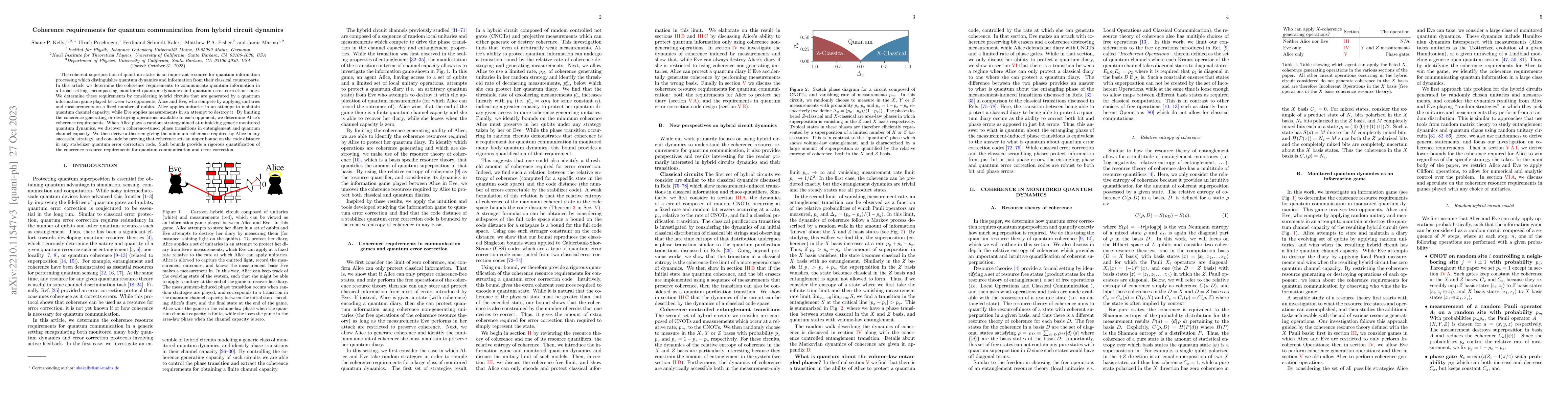 Thumbnail for Coherence requirements for quantum communication from hybrid circuit
  dynamics