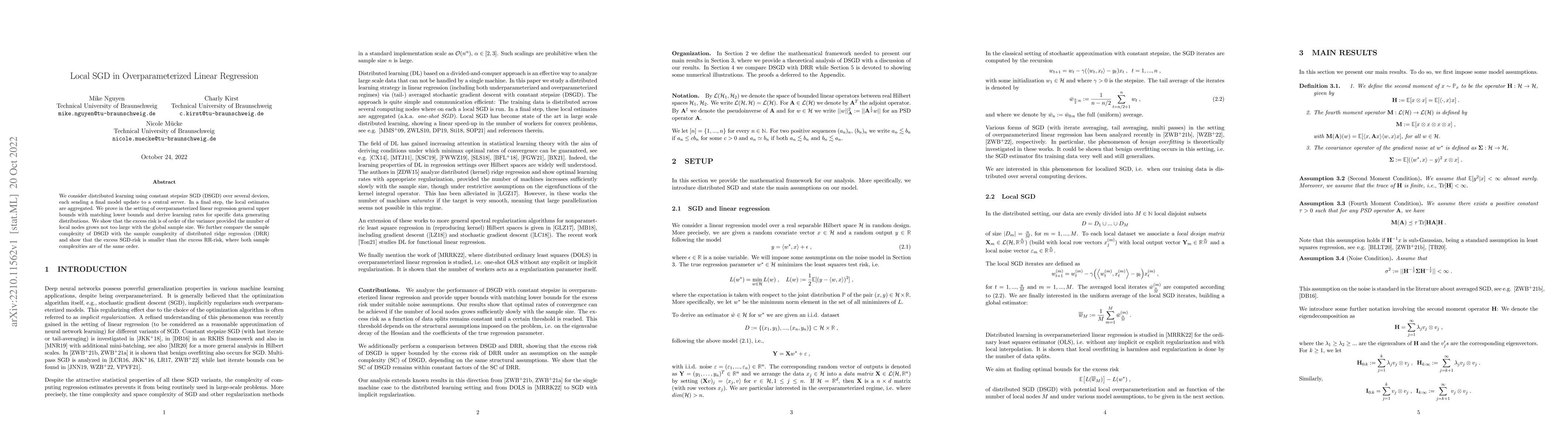 Thumbnail for Local SGD in Overparameterized Linear Regression