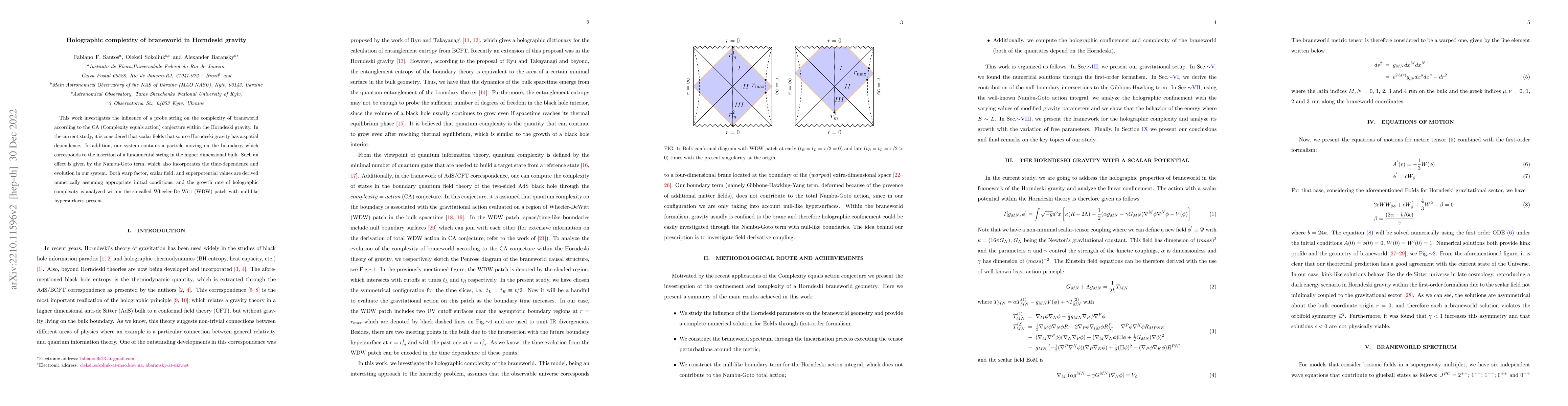 Thumbnail for Holographic complexity of braneworld in Horndeski gravity