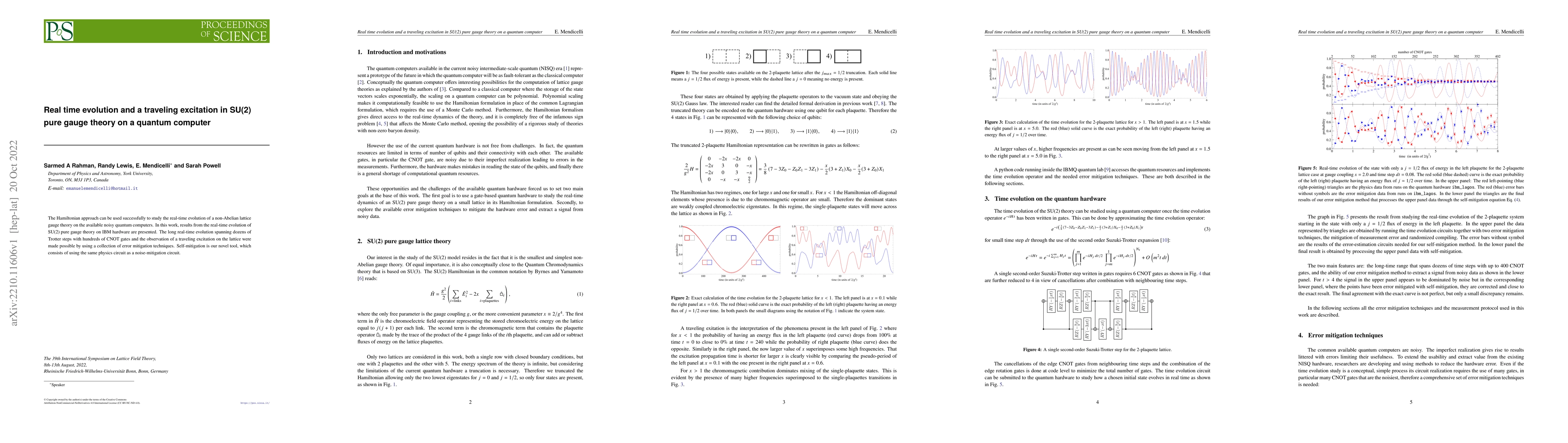 Thumbnail for Real time evolution and a traveling excitation in SU(2) pure gauge
  theory on a quantum computer