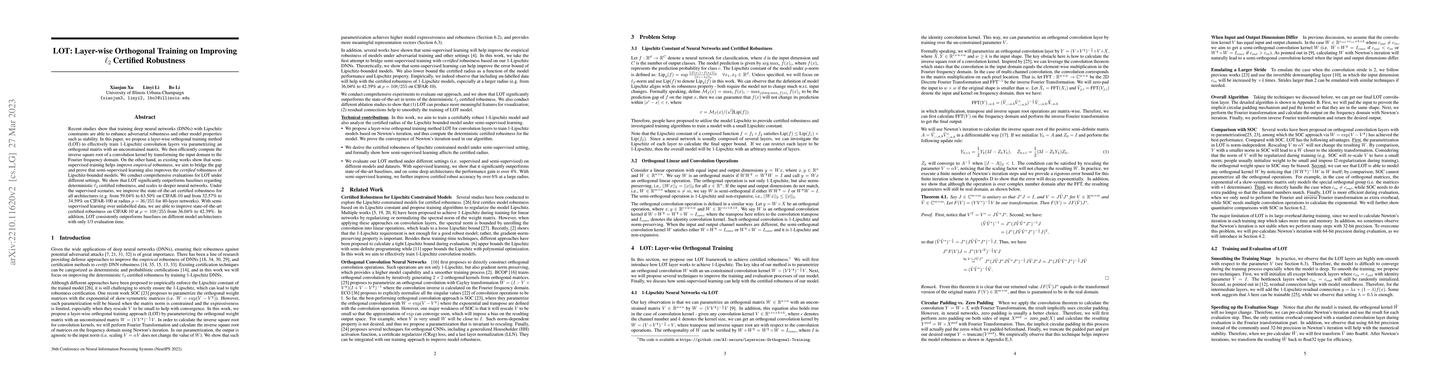 Thumbnail for LOT: Layer-wise Orthogonal Training on Improving $\ell_2$ Certified
  Robustness