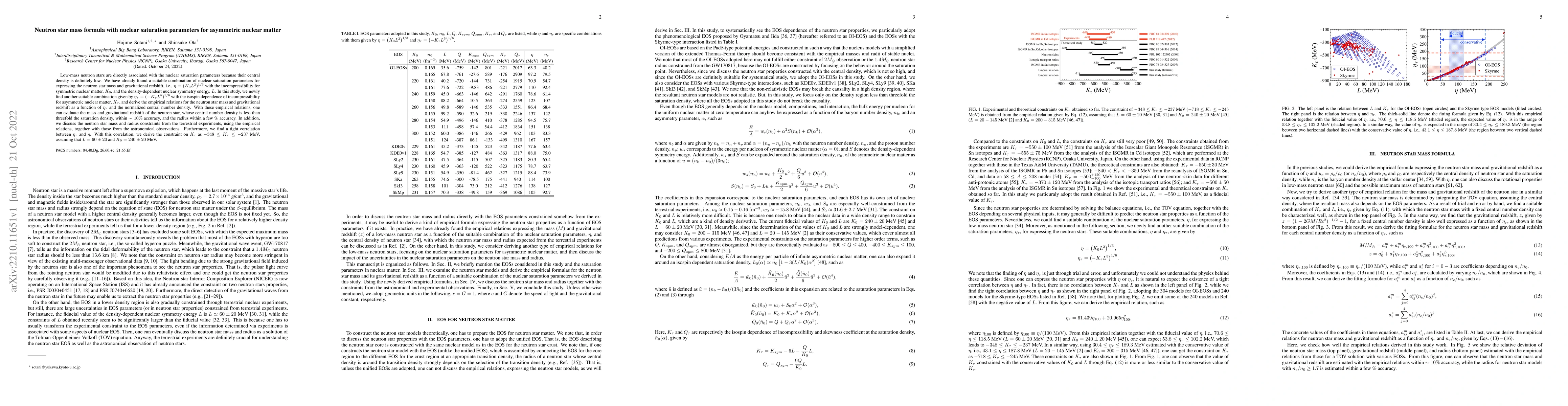 Thumbnail for Neutron star mass formula with nuclear saturation parameters for
  asymmetric nuclear matter