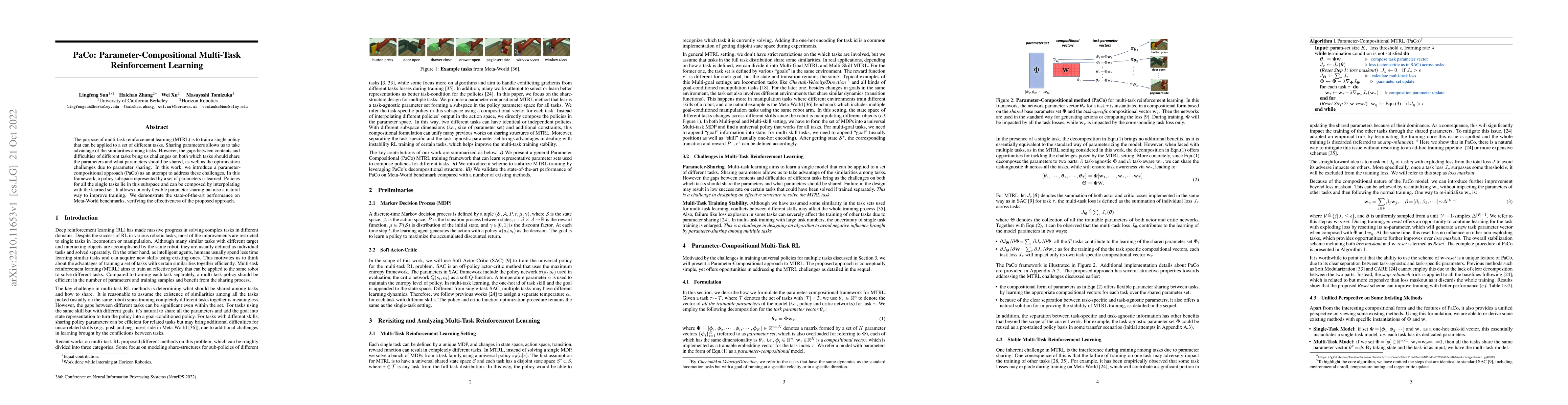 Thumbnail for PaCo: Parameter-Compositional Multi-Task Reinforcement Learning