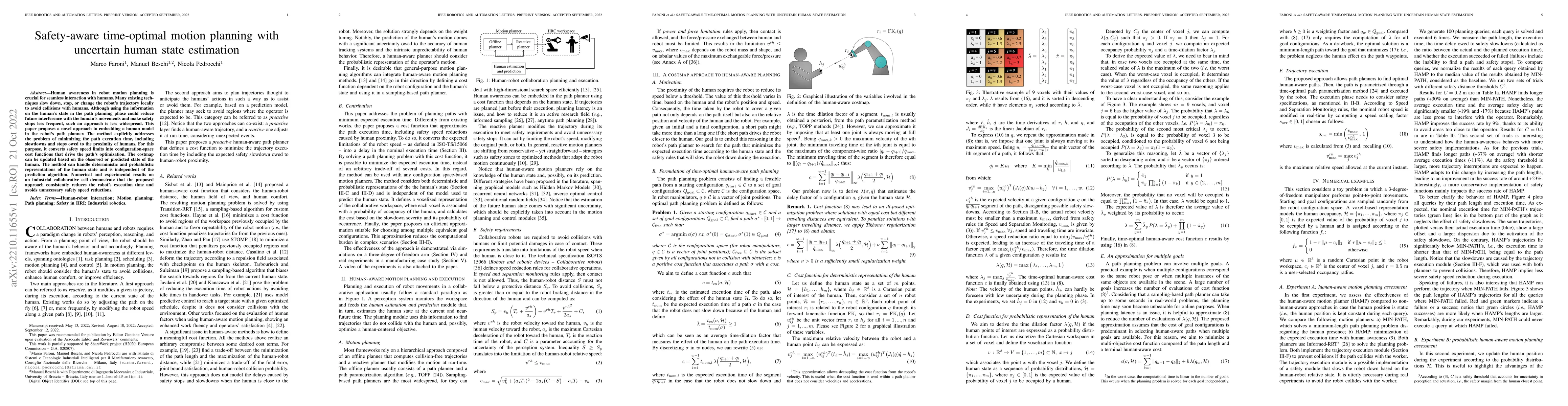 Thumbnail for Safety-aware time-optimal motion planning with uncertain human state
  estimation