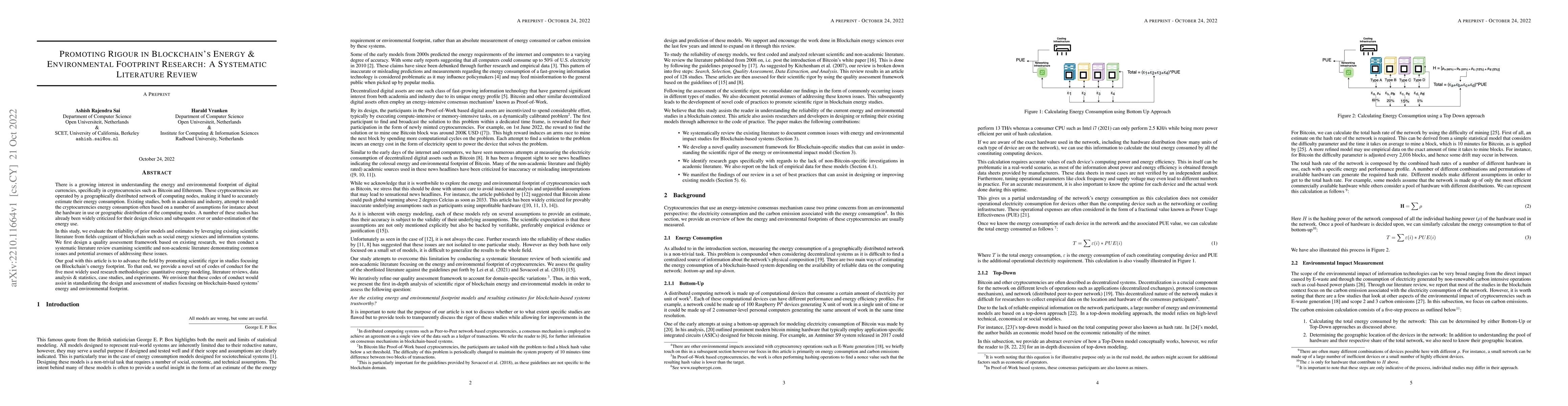 Thumbnail for Promoting Rigour in Blockchains Energy & Environmental Footprint
  Research: A Systematic Literature Review