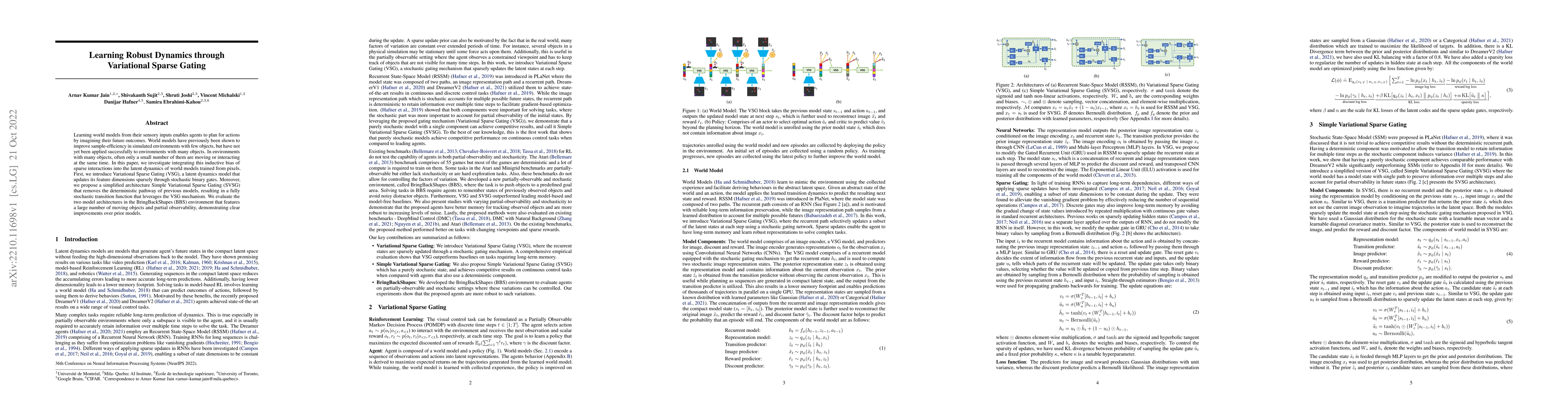 Thumbnail for Learning Robust Dynamics through Variational Sparse Gating