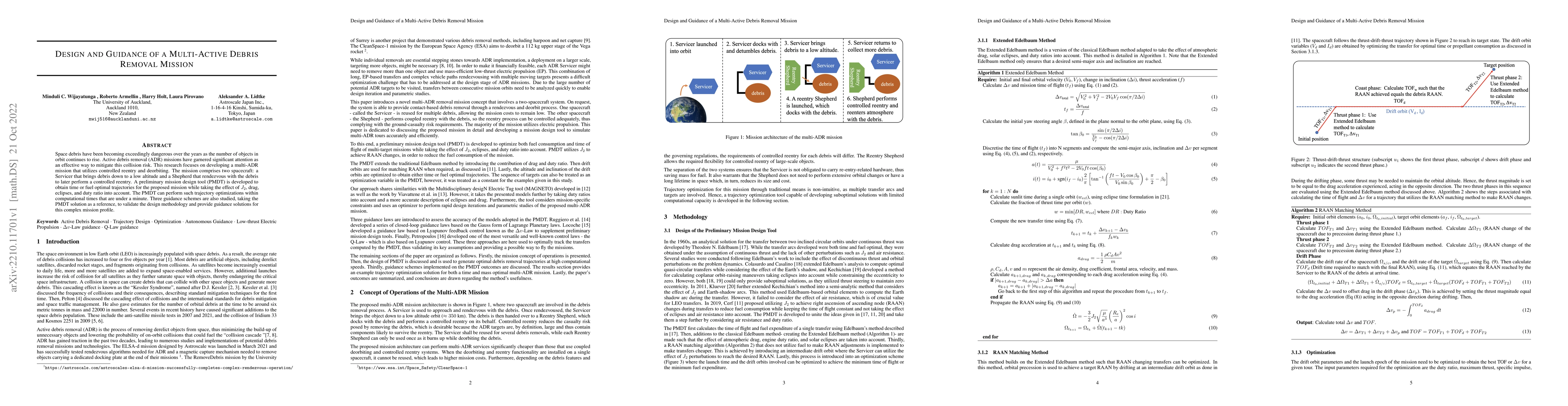 Thumbnail for Design and Guidance of a Multi-Active Debris Removal Mission