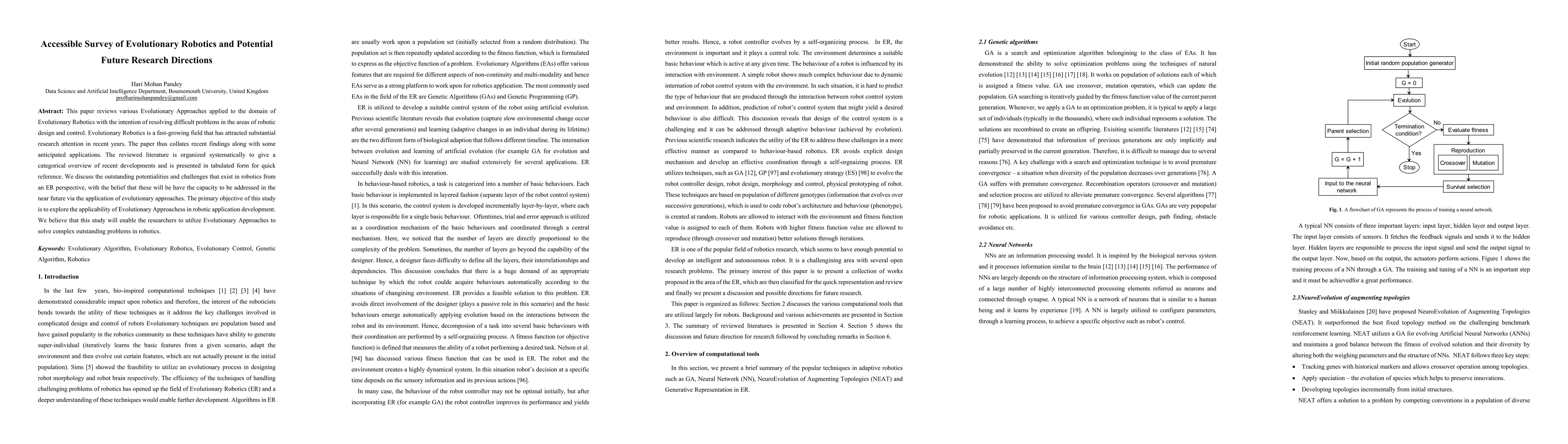 Thumbnail for Accessible Survey of Evolutionary Robotics and Potential Future Research
  Directions