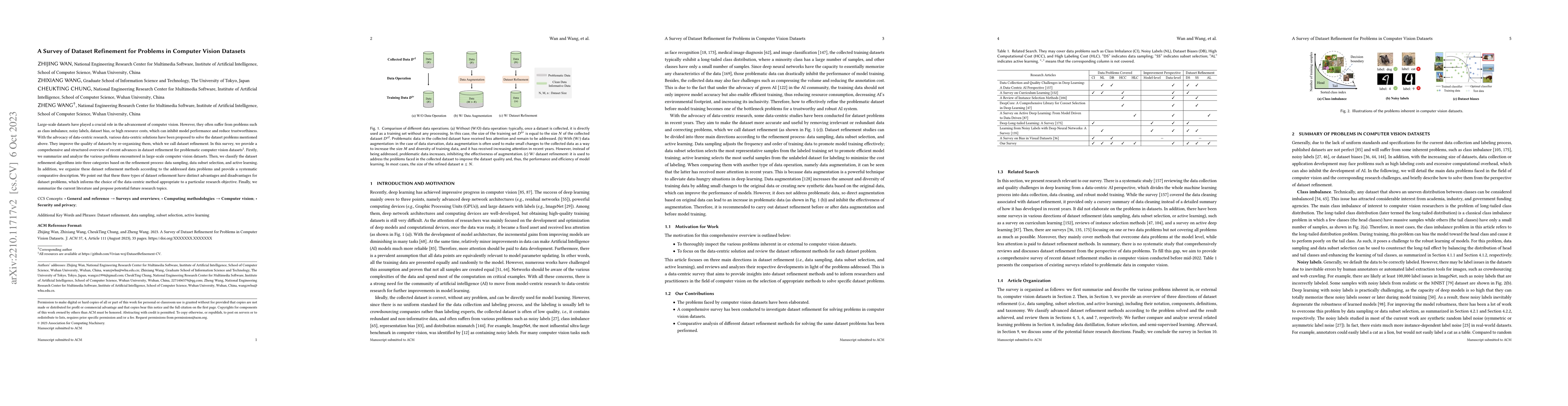 Thumbnail for A Survey of Dataset Refinement for Problems in Computer Vision Datasets