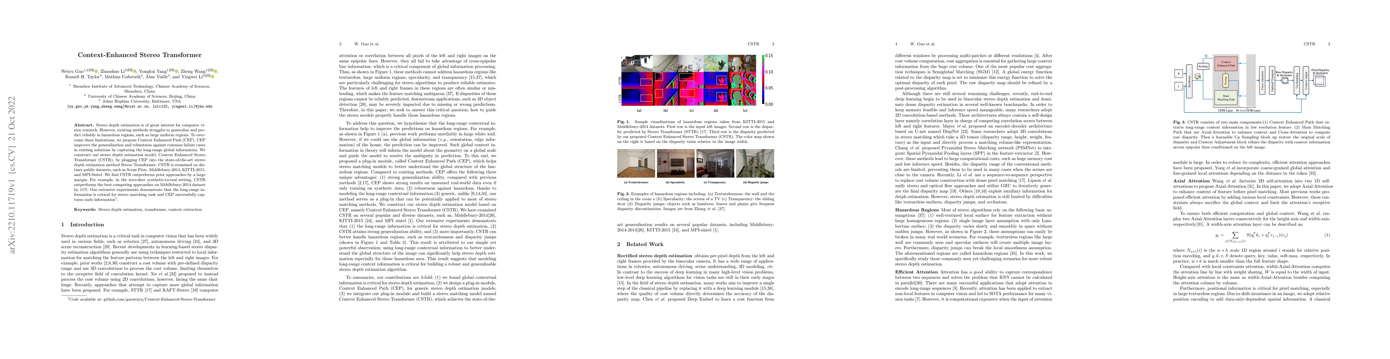 Thumbnail for Context-Enhanced Stereo Transformer