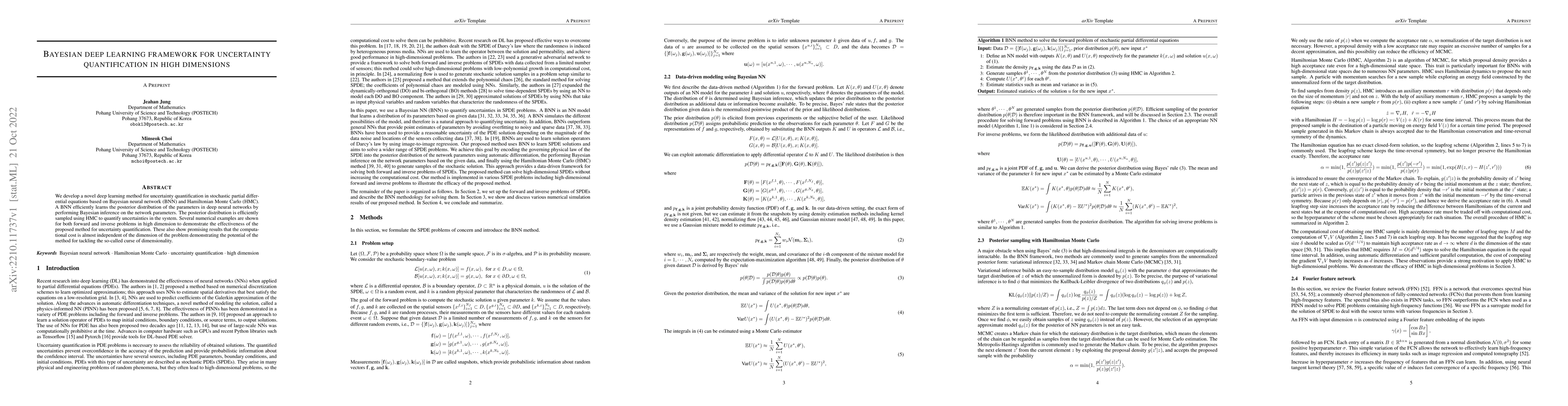 Thumbnail for Bayesian deep learning framework for uncertainty quantification in high
  dimensions