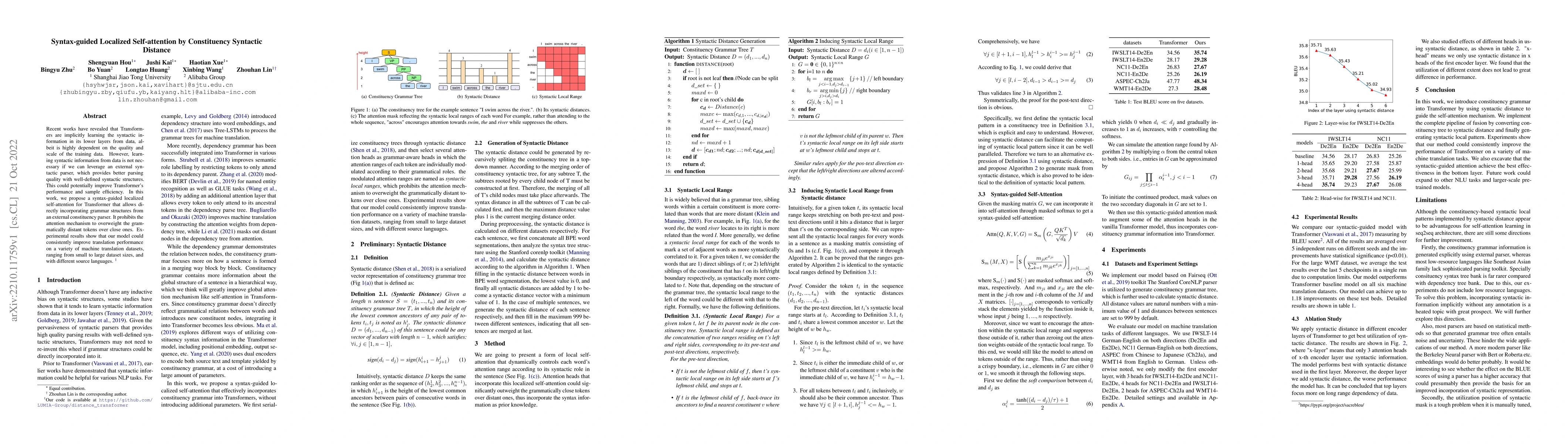 Thumbnail for Syntax-guided Localized Self-attention by Constituency Syntactic
  Distance