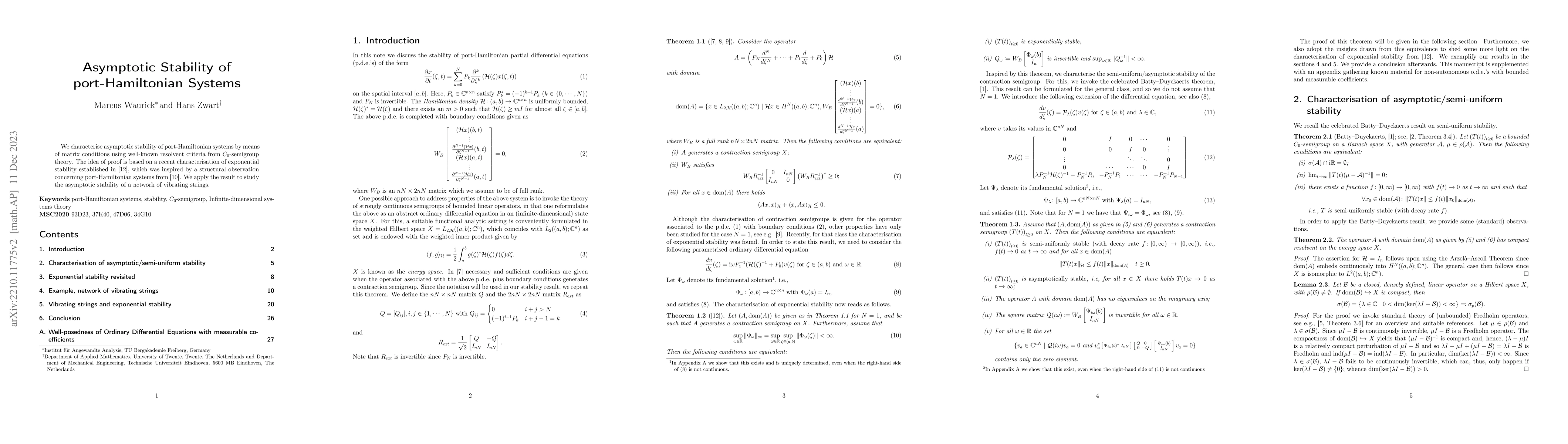 Thumbnail for Asymptotic Stability of port-Hamiltonian Systems