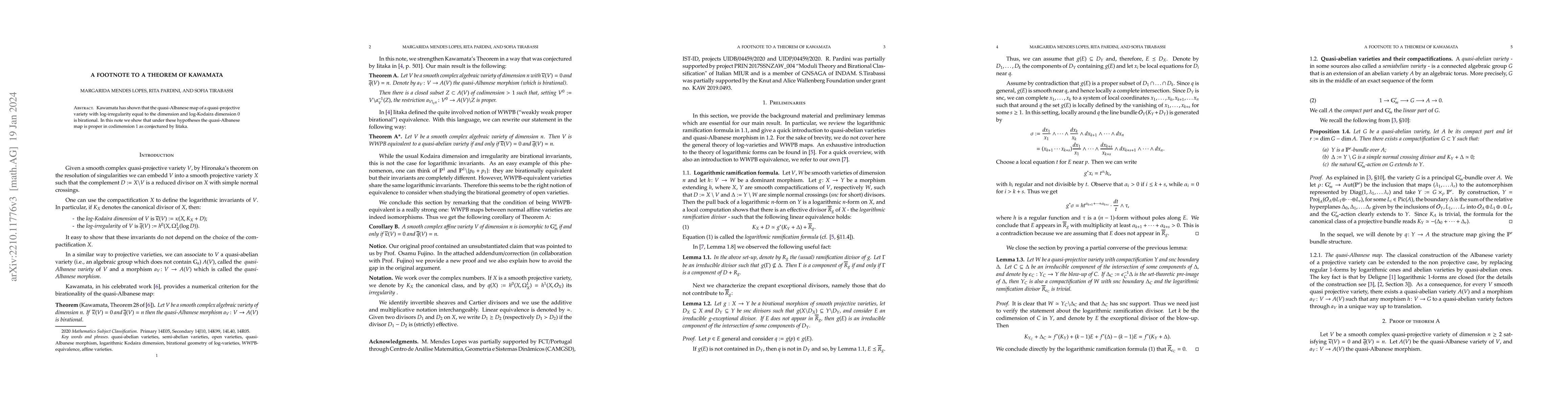 Thumbnail for A footnote to a theorem of Kawamata