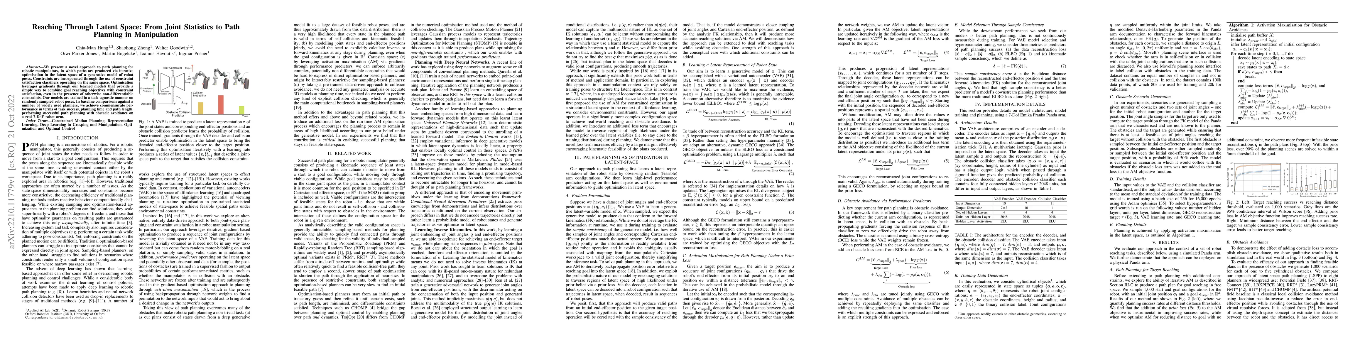 Thumbnail for Reaching Through Latent Space: From Joint Statistics to Path Planning in
  Manipulation