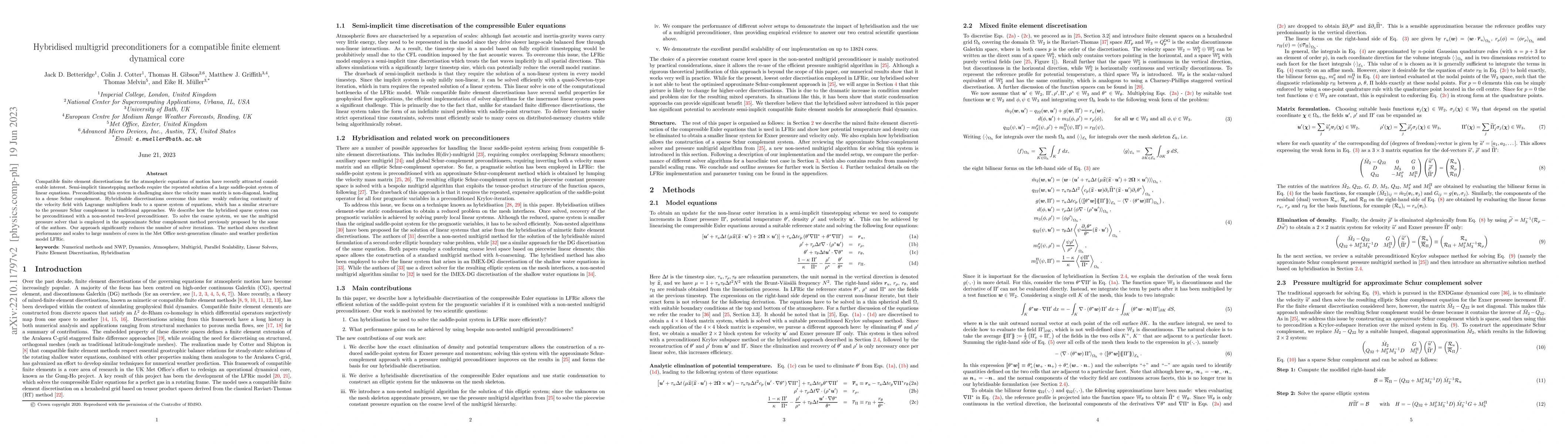Thumbnail for Hybridised multigrid preconditioners for a compatible finite element
  dynamical core