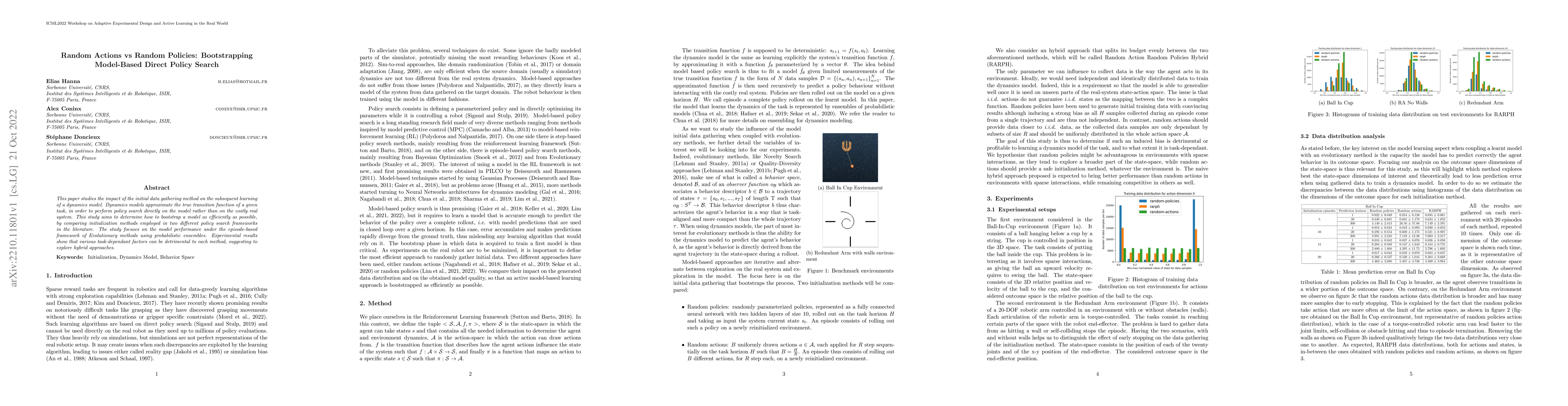 Thumbnail for Random Actions vs Random Policies: Bootstrapping Model-Based Direct
  Policy Search