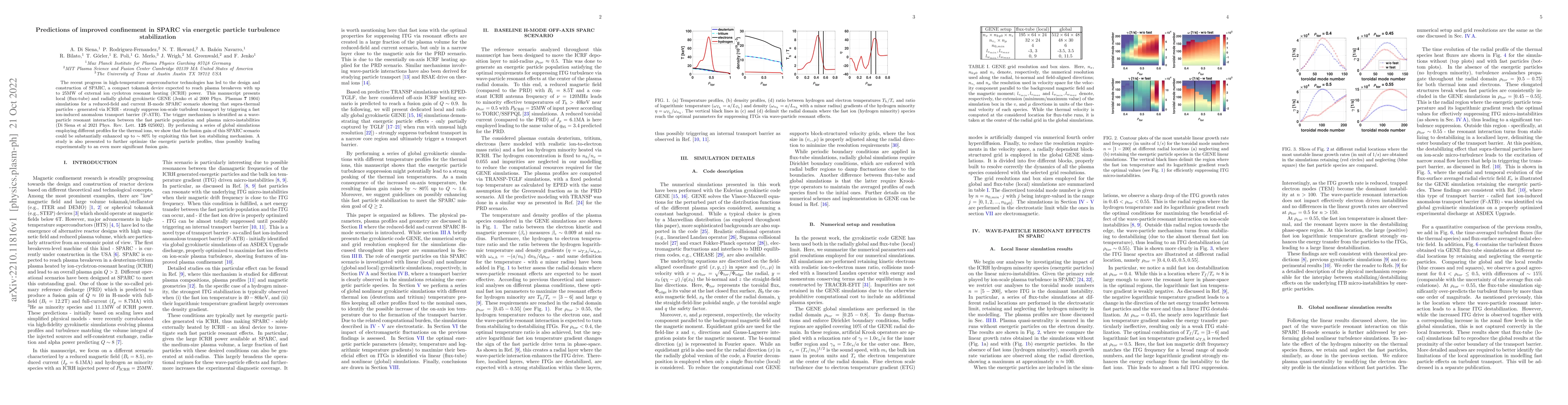 Thumbnail for Predictions of improved confinement in SPARC via energetic particle
  turbulence stabilization