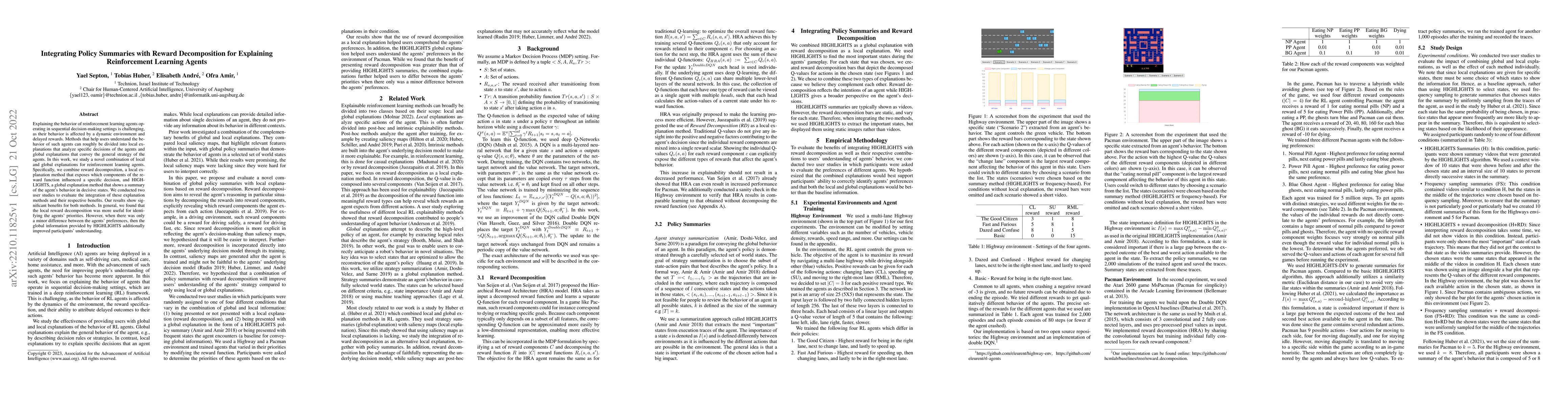 Thumbnail for Integrating Policy Summaries with Reward Decomposition for Explaining
  Reinforcement Learning Agents
