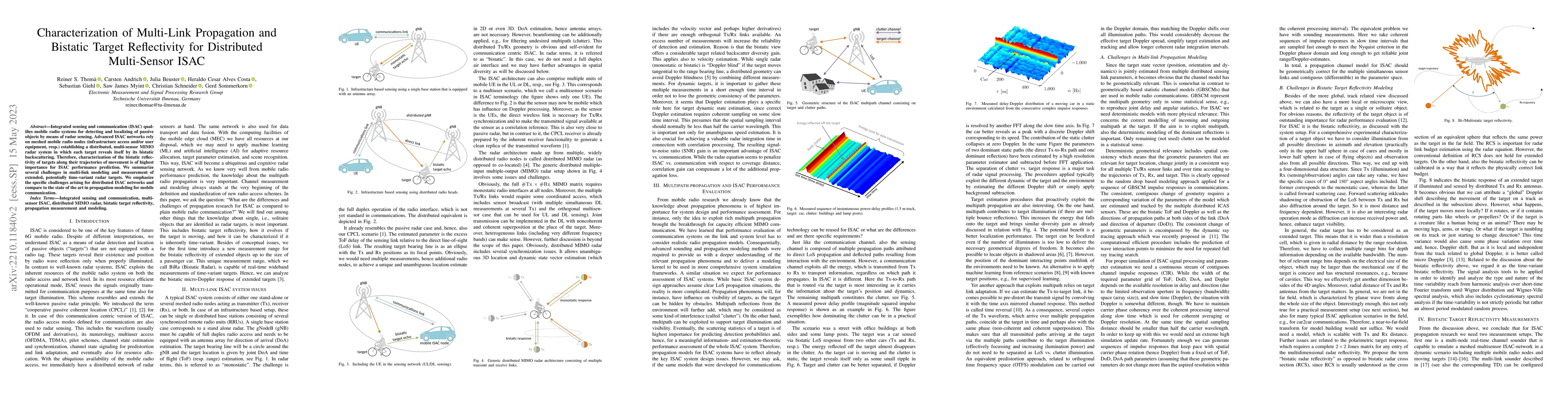 Thumbnail for Characterization of Multi-Link Propagation and Bistatic Target
  Reflectivity for Distributed Multi-Sensor ISAC