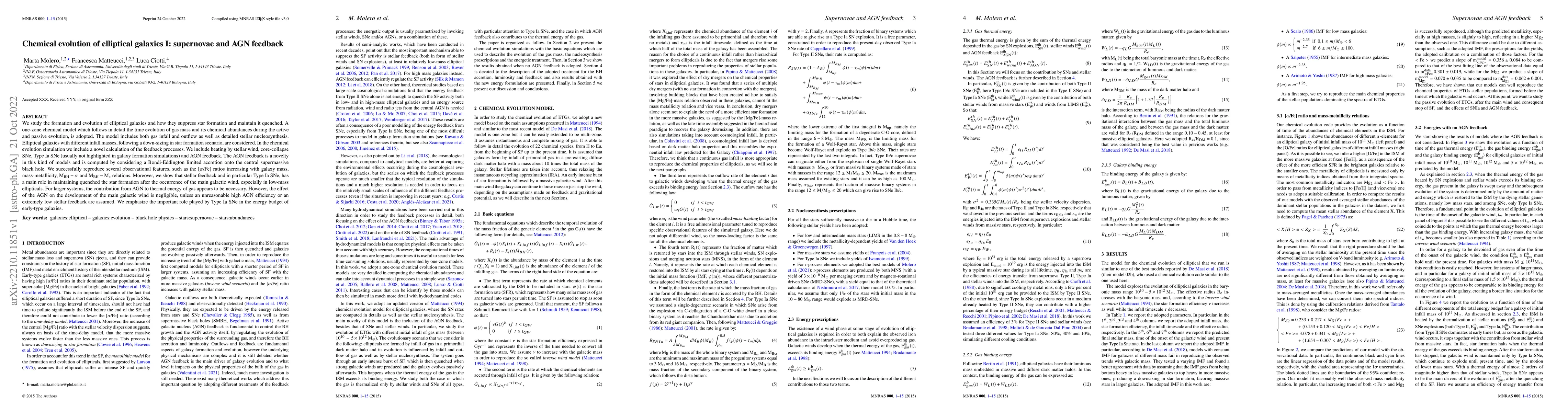 Thumbnail for Chemical evolution of elliptical galaxies I: supernovae and AGN feedback