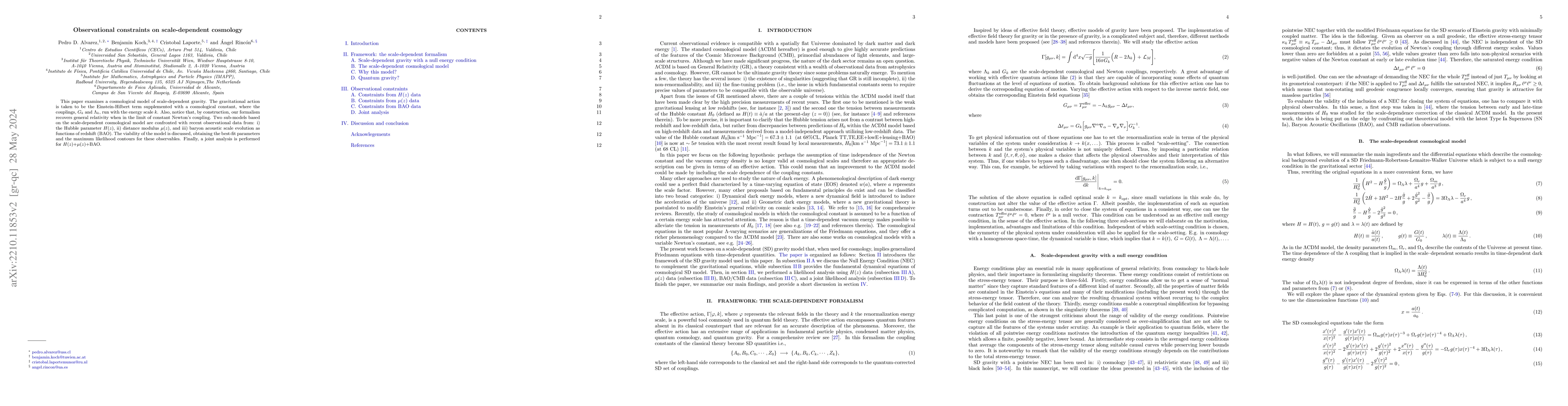 Thumbnail for Cosmological constraints on scale-dependent cosmology