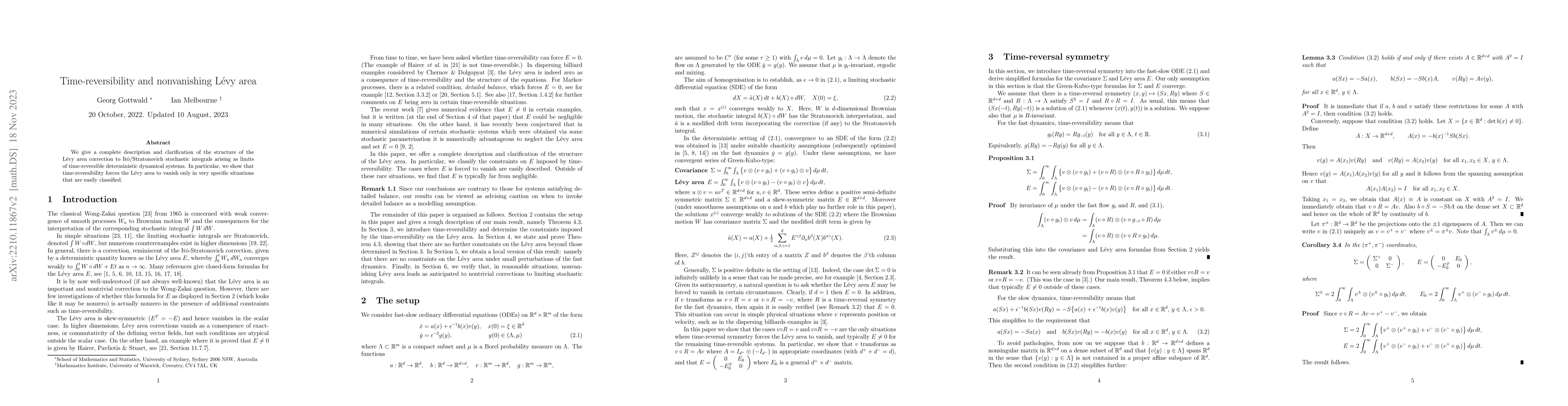 Thumbnail for Time-reversibility and nonvanishing Levy area
