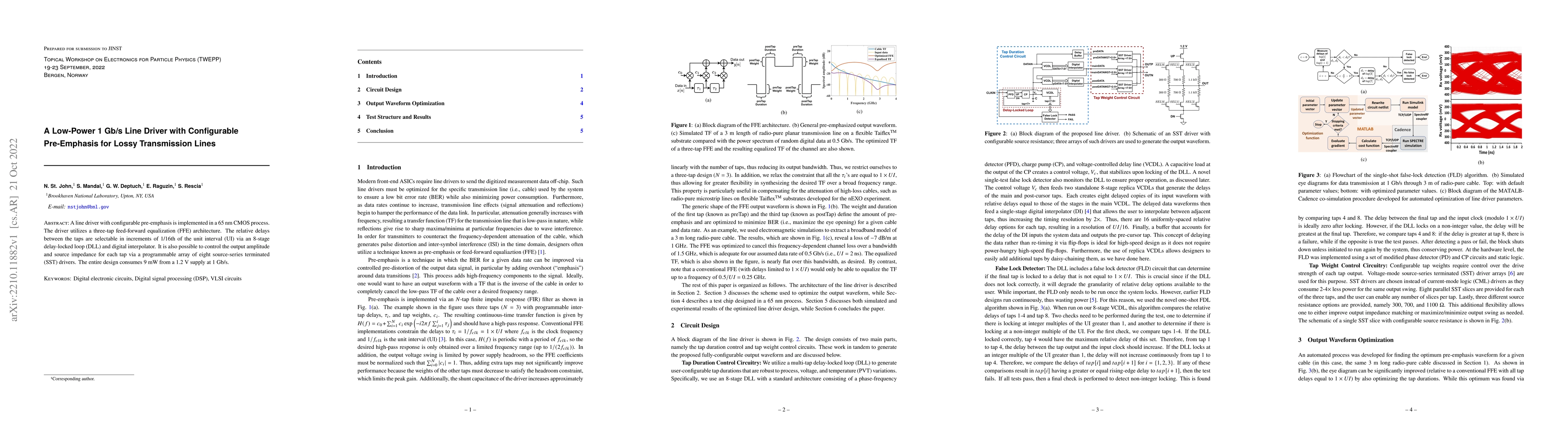 Thumbnail for A Low-Power 1 Gb/s Line Driver with Configurable Pre-Emphasis for Lossy
  Transmission Lines