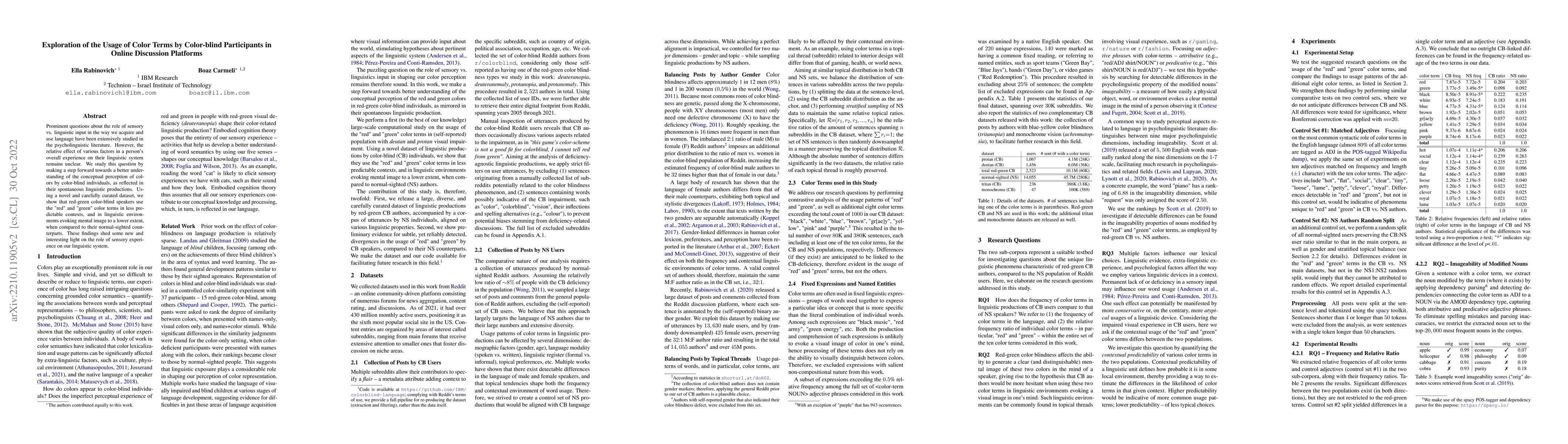 Thumbnail for Exploration of the Usage of Color Terms by Color-blind Participants in
  Online Discussion Platforms