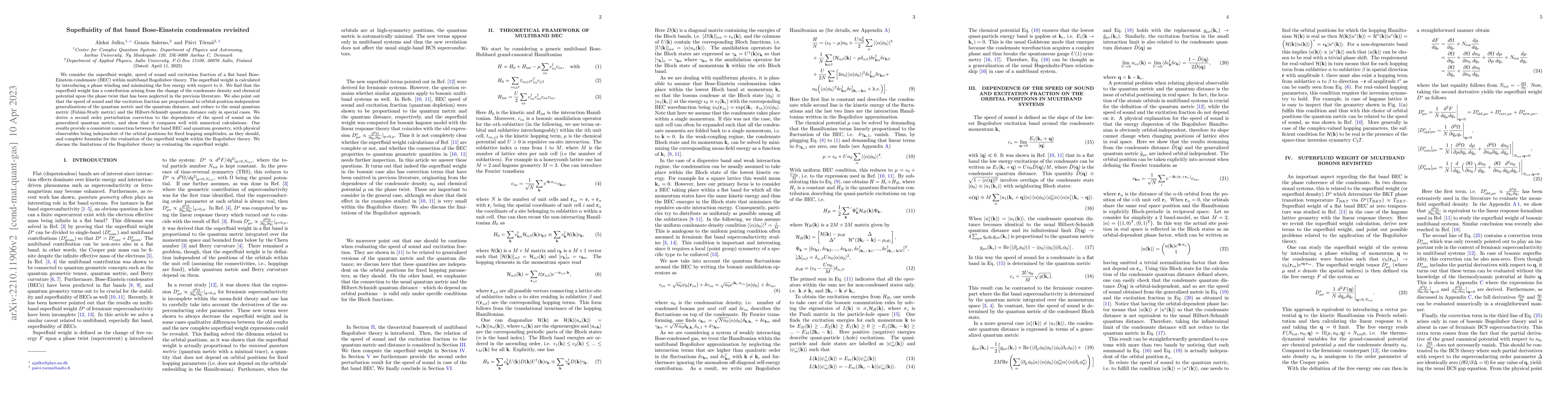 Thumbnail for Supefluidity of flat band Bose-Einstein condensates revisited