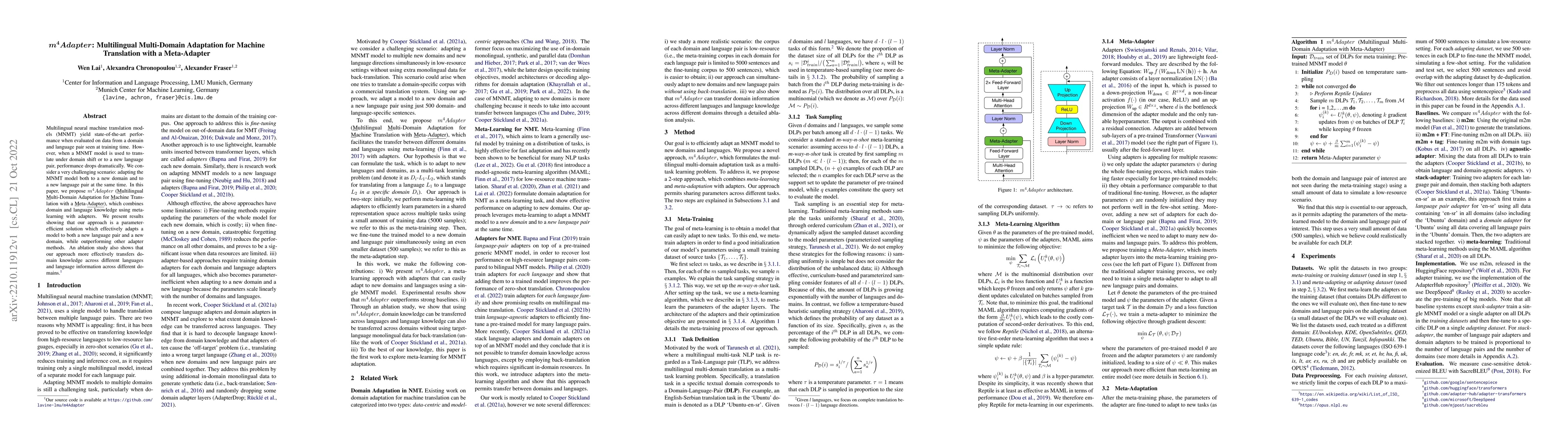 Thumbnail for $m^4Adapter$: Multilingual Multi-Domain Adaptation for Machine
  Translation with a Meta-Adapter