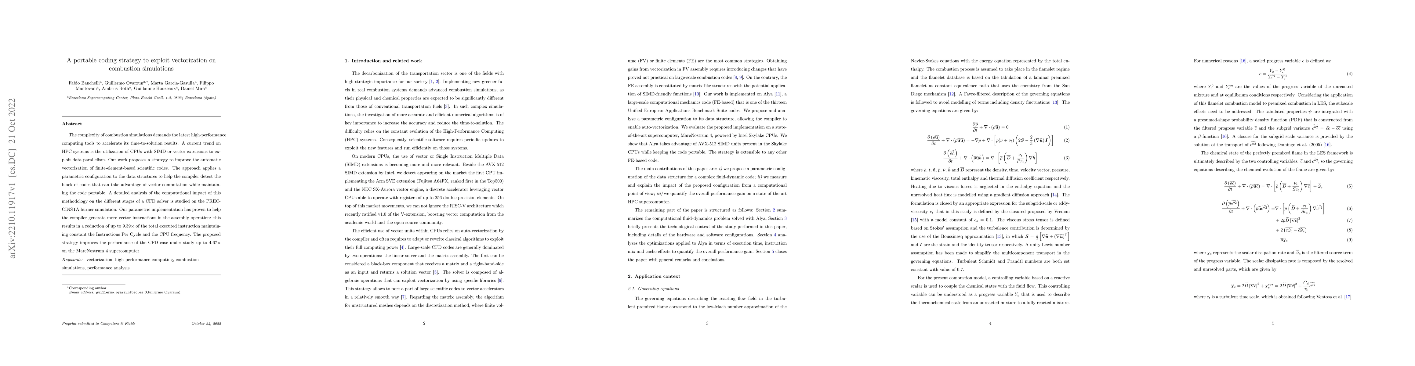 Thumbnail for A portable coding strategy to exploit vectorization on combustion
  simulations