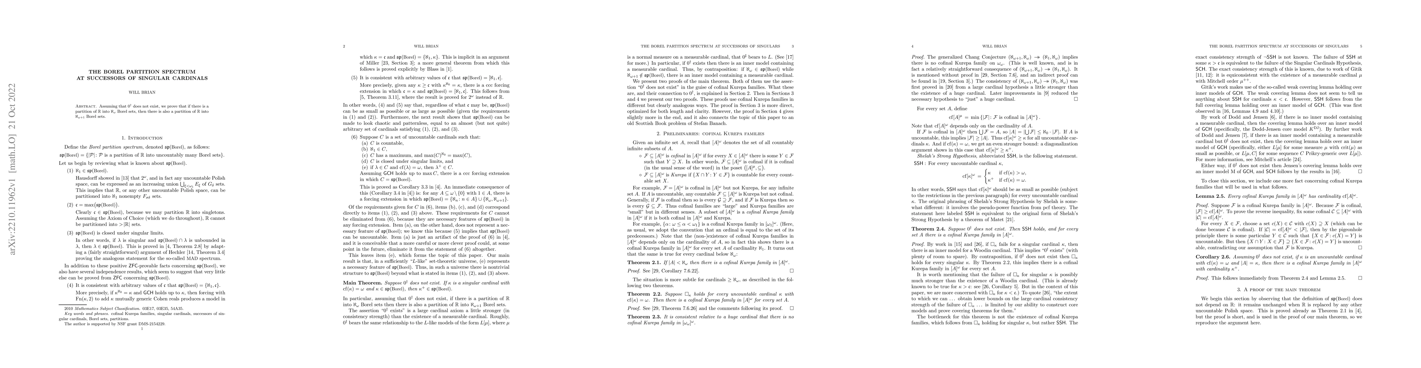 Thumbnail for The Borel partition spectrum at successors of singular cardinals