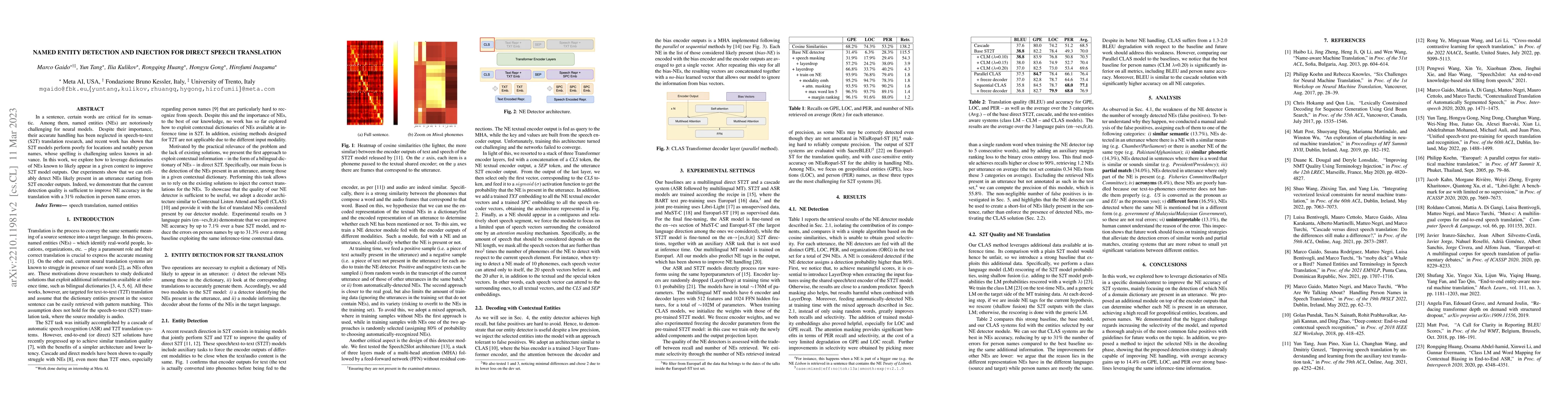 Thumbnail for Named Entity Detection and Injection for Direct Speech Translation