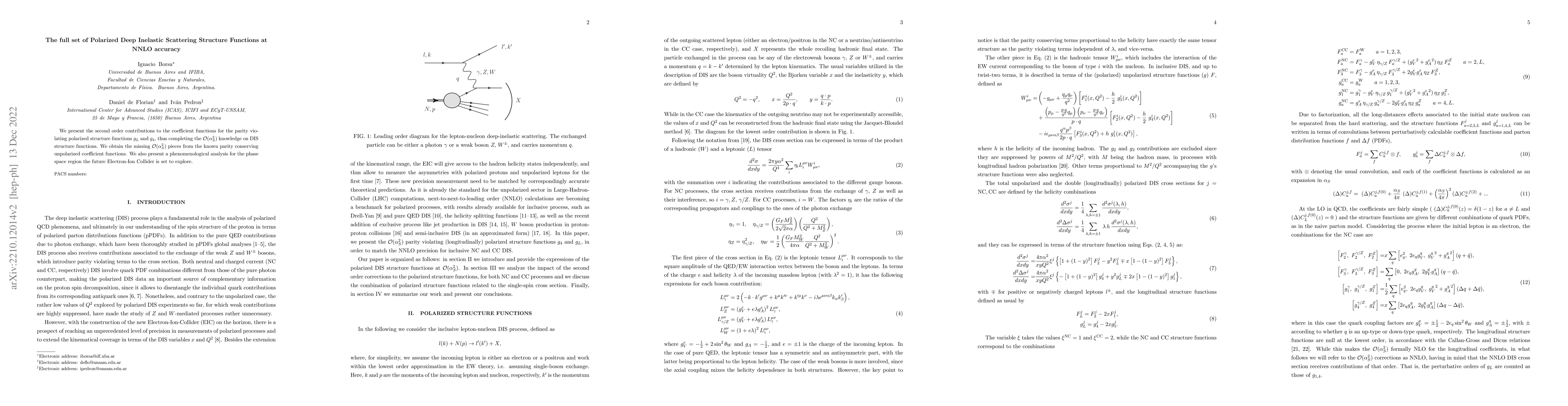 Thumbnail for The full set of Polarized Deep Inelastic Scattering Structure Functions
  at NNLO accuracy