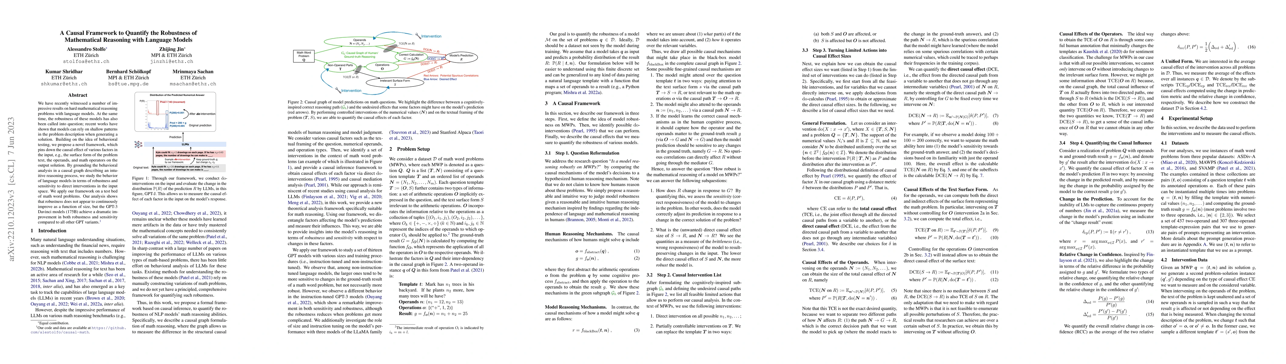 Thumbnail for A Causal Framework to Quantify the Robustness of Mathematical Reasoning
  with Language Models
