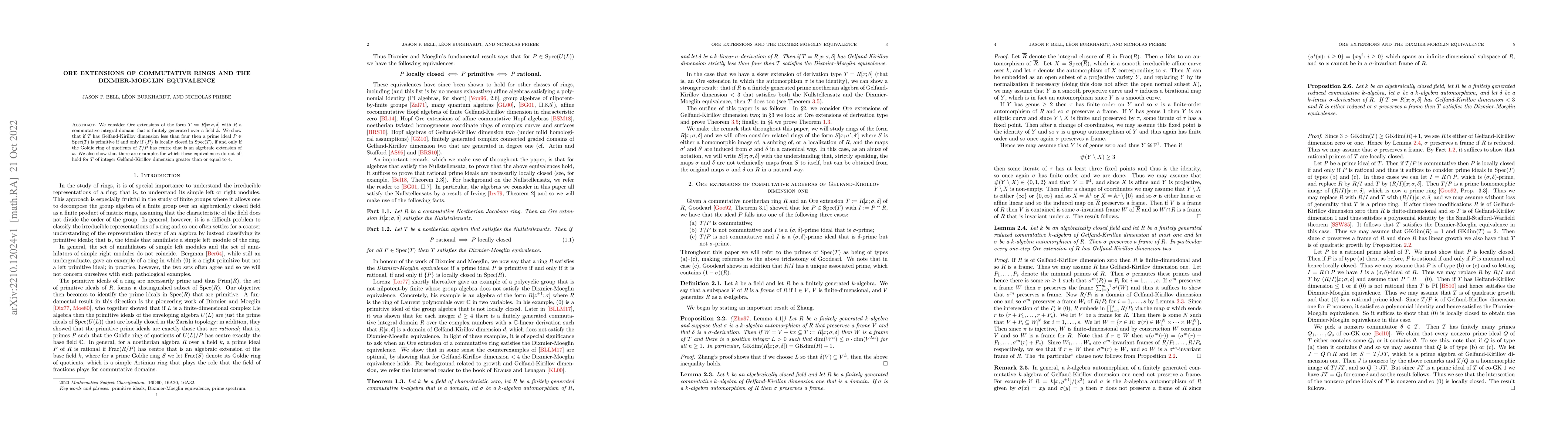 Thumbnail for Ore extensions of commutative rings and the Dixmier-Moeglin equivalence