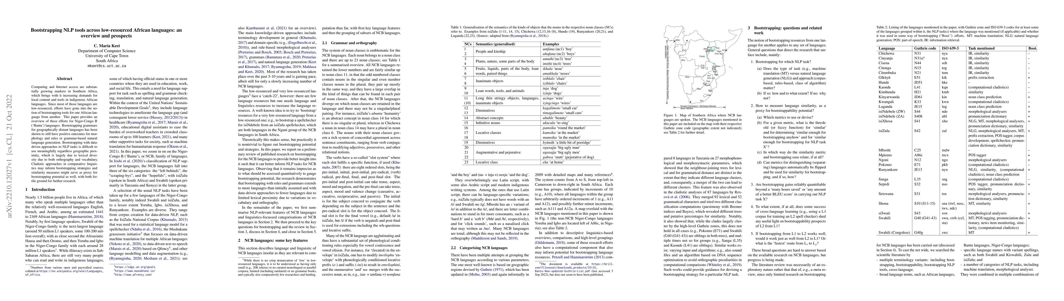 Thumbnail for Bootstrapping NLP tools across low-resourced African languages: an
  overview and prospects